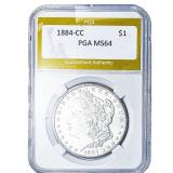 1884-CC Morgan Silver Dollar PGA MS64