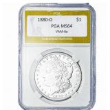 1880-O Morgan Silver Dollar PGA MS64 VAM-6a