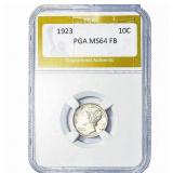 1923 Mercury Silver Dime PGA MS64 FB