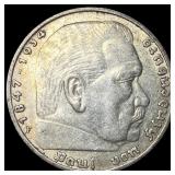 1936 Germany Silver 5 Reichsmark