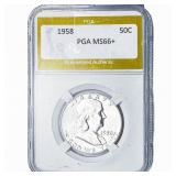 1958 Franklin Half Dollar PGA MS66+