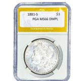 1881-S Morgan Silver Dollar PGA MS66 DMPL