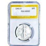1941-D Walking Liberty Half Dollar PGA MS65