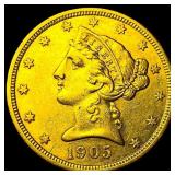 1905-S Liberty Head Half Eagle $5 Gold  UNCIRCULA