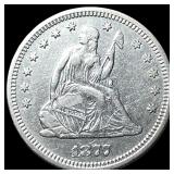 1877-S Silver Seated Liberty Quarter CLOSELY  UNC