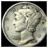1919-D Silver Mercury Dime ABOUT UNCIRCULATED