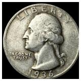 1936-D Silver Washington Quarter LIGHTLY CIRCULATE