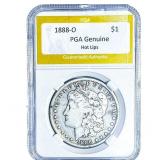 1888-O Morgan Silver Dollar PGA Genuine Hot Lips