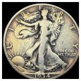 1934-S Walking Liberty Half Dollar LIGHTLY  CIRCU