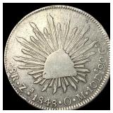 1848Zs OM Mexico Silver 8 Reales LIGHTLY  CIRCULA