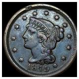 1849 Braided Hair Large Cent HIGH GRADE