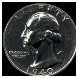 1940 Silver Washington Quarter CHOICE PROOF