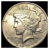 1924 Silver Peace Dollar NEARLY UNCIRCULATED