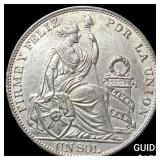 1916 Peru Silver 1 Sol