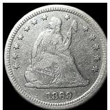 1869-S Silver Seated Liberty Quarter ABOUT UNCIRCU