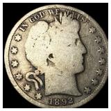 1892 Silver Half Dollar (Barber) NICELY CIRCULATED