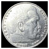 1937D Germany Silver 5 Reichsmark