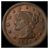 1851 Braided Hair Large Cent NEARLY UNCIRCULATED