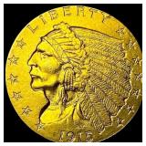 1915 Indian Head $2.50 Gold Quarter Eagle CLOSELY