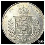 1860 Brazil Silver 1000 Reis