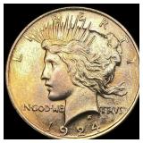 1924 Silver Peace Dollar CLOSELY UNCIRCULATED