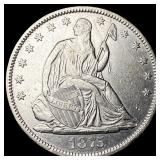 1875 Seated Liberty Half Dollar CLOSELY UNCIRCULAT