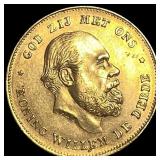 1875 Netherlands Gold 10 Gulden UNCIRCULATED