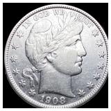 1908-D Silver Barber Half Dollar CLOSELY UNCIRCULA