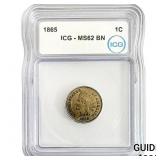 1865 Indian Head Cent ICG MS62 BN
