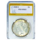 1928-S Silver Peace Dollar PGA MS63