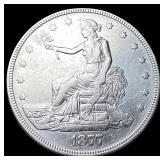 1877 Silver Trade Dollar NEARLY UNCIRCULATED