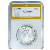 1944 Walking Liberty Half Dollar PGA MS66