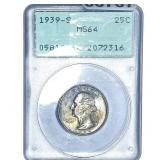 1939-S Washington Silver Quarter PCGS MS64