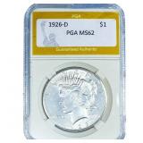 1926-D Silver Peace Dollar PGA MS62
