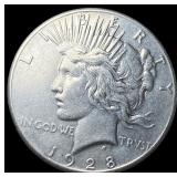 1928 Silver Peace Dollar CLOSELY UNCIRCULATED