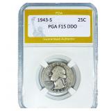 1943-S Washington Silver Quarter PGA F15 DDO