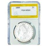 1889 Morgan Silver Dollar PGA MS64