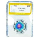 1893 Isabella Silver Quarter PGA MS63 Monster