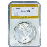 1926-S Silver Peace Dollar PGA MS62