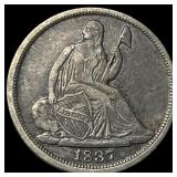 1837 Silver Half Dime No Stars NEARLY UNCIRCULATED