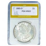 1885-O Morgan Silver Dollar PGA MS63