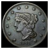 1841 Braided Hair Large Cent CLOSELY  UNCIRCULATE