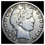 1912-D Silver Barber Half Dollar NEARLY UNCIRCULAT