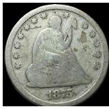 1875 Seated Liberty Quarter NICELY CIRCULATED