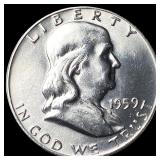 1959-D Silver Franklin Half Dollar CHOICE BU