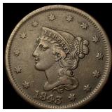 1843 Braided Hair Large Cent NEARLY UNCIRCULATED