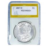 1887-O Morgan Silver Dollar PGA MS63+