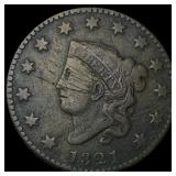 1821 Coronet Head Large Cent NICELY  CIRCULATED