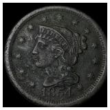 1854 Braided Hair Large Cent NEARLY  UNCIRCULATED