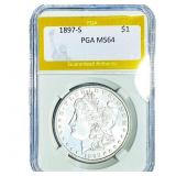 1897-S Morgan Silver Dollar PGA MS64